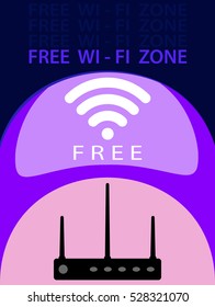 Wifi Free Password Concept Design Vector Art