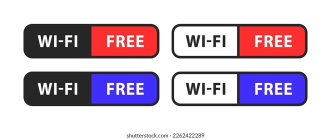 Wifi free set icon. Sign, device status bar, wireless internet, online, connection level, communication, access, state, active. Technology concept. Vector line icon isolated on white background