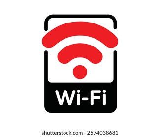 Wi-Fi Free Sign, High-Quality Vector Image for Indicating Free Wi-Fi Availability, Clear and Recognizable Symbol