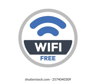 WiFi Free Sign, High-Quality Vector Image for Indicating Complimentary Internet Access, Distinctive Design