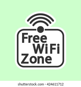 Wifi free zone sticker, icon design, vector
