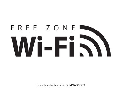 Símbolo de zona libre wifi. Señal de señal inalámbrica. Icono vectorial de Internet móvil. Conexión de dispositivo en línea.