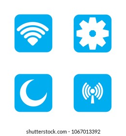 Wifi, gear, do not disturb and wireless icons