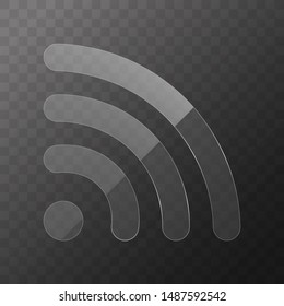 Wi-fi glass icon vector design. Internet connection transparent icon