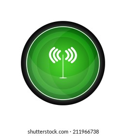 Wifi glossy vector icon, button