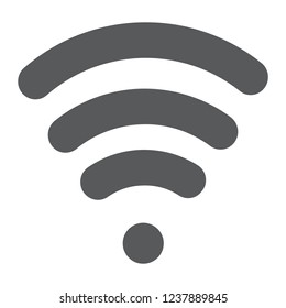 Wi-fi glyph icon, wireless and communication, internet sign, vector graphics, a solid pattern on a white background, eps 10.