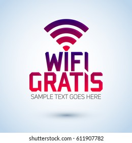 Wifi Gratis Spanish Translation Free Wifi Stock Vector (Royalty Free