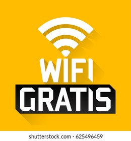 Wifi Gratis, Spanish translation: Free Wifi, vector zone sign icon