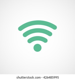 Wi-Fi Green Flat Icon On White Background