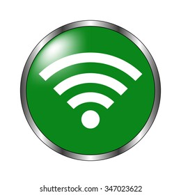 Wi-fi - green  vector icon