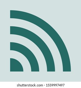 Wifi green vector icon, quarter circle.