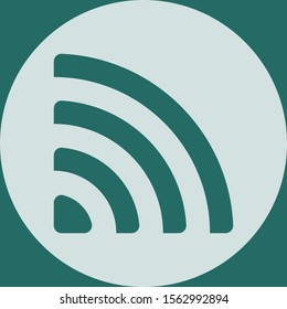 Wifi green vector icon, quarter circle.