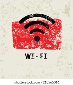 Wi-Fi grunge symbol,clean vector