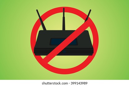 wifi hacked with alert symbol
