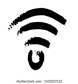 Wi-fi hand drawn doodle icon vector illustration
