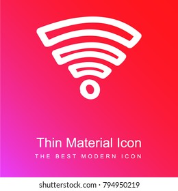 Wifi hand drawn symbol red and pink gradient material white icon minimal design
