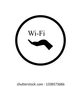 wifi and hand icon,symbol and vector,Can be used for web, print and mobile