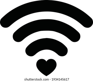 Wifi with a heart symbol for the cofee shops or tea places. Can also be a symbol for you to spread the love.