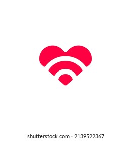 Wifi con símbolo del corazón para los cafés o lugares de té. También puede ser un símbolo para que difundas el amor.