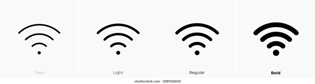 wifi high icon. Thin, Light Regular And Bold style design isolated on white background