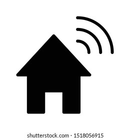 wifi home glyph flat vector icon