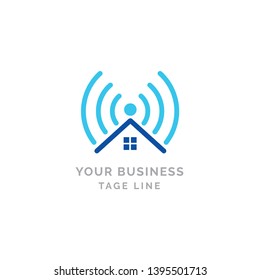 Wifi home logo concept design.Technology connection for house