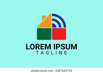 wifi home logo, this design is suitable for a company logo, community, business association, can also be used as an icon or t-shirt design.