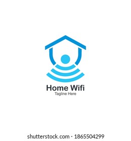 Diseño de iluminación simple con el logotipo del hogar WiFi 