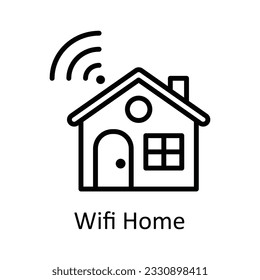 Wifi Home Vector  outline Icon Design illustration. User interface Symbol on White background EPS 10 File