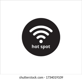 Wifi Hot Spot Area Icon, Sign Or Symbol Vector Design Template In Simple Flat And Style