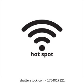 Wifi Hot Spot Area Icon, Sign Or Symbol Vector Design Template In Simple Flat And Style