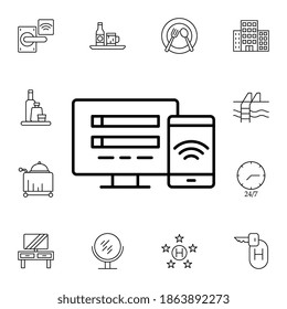 Wifi, hotel flat vector icon in hotel service pack