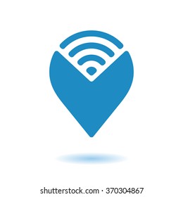 WiFi Hotspot  Icon. Wi-Fi map pointer icon. Vector illustration. Eps10.