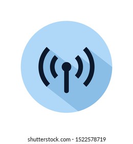 Wifi Hotspot Icon Vector Isolated On Blue Circle. Hotspot Connection Icon For Web And Mobile Phone