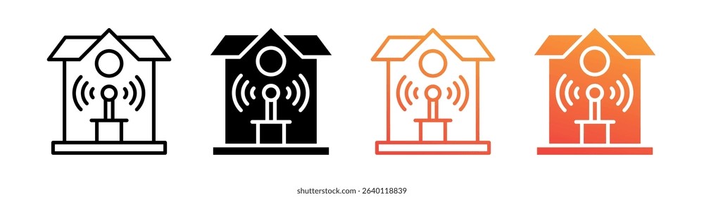 Wifi Hotspot Multi Style Icon Set Vector