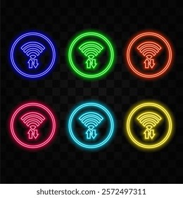 Wi-Fi hotspot neon sign. yellow..