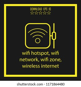 wifi hotspot, wifi network  vector icon