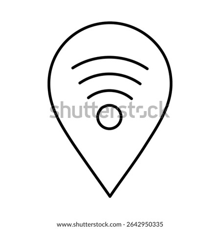 Wifi Hotspot Pointer Line Icon. Editable Stroke. Pin, Navigation, Direction, Marker Icons Vector Illustration