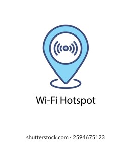 Wi-Fi Hotspot vector icon stock illustration