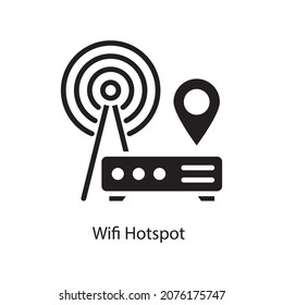 Wifi Hotspot vector Solid Icon Design illustration. Social Media Symbol on White background EPS 10 File