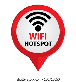 WiFi Hotspot White Color With Red Border Icon  Isolate On White Background