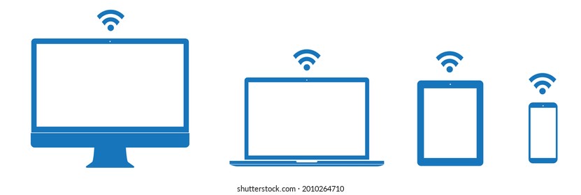 Wi-fi hotspot Wireless internet computer devices Vector