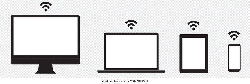 Wi-Fi hotspot Equipos de Internet inalámbrico Vector
