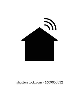 Wifi house icon , signal at house , transmitter