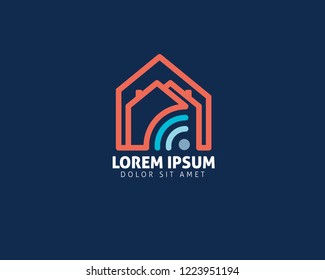 Wifi House Vector Logo