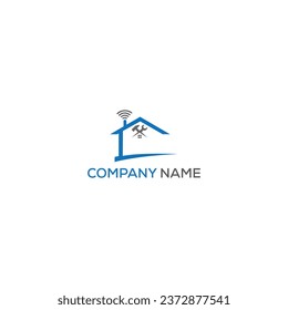 Logo de WIFI House Vector. Vector de logotipo Smart Home Tech. Construir diseño de logotipo