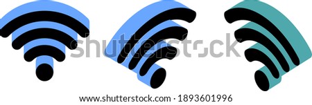 wifi icon, 3 colored wifi vector