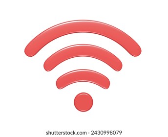  Wifi icon 3d render illustration