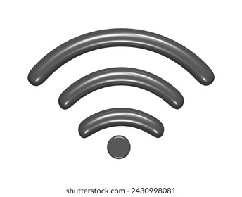  Wifi icon 3d render illustration