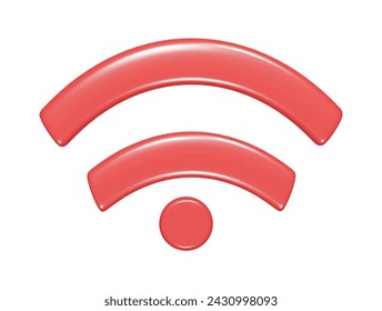  Wifi icon 3d render illustration